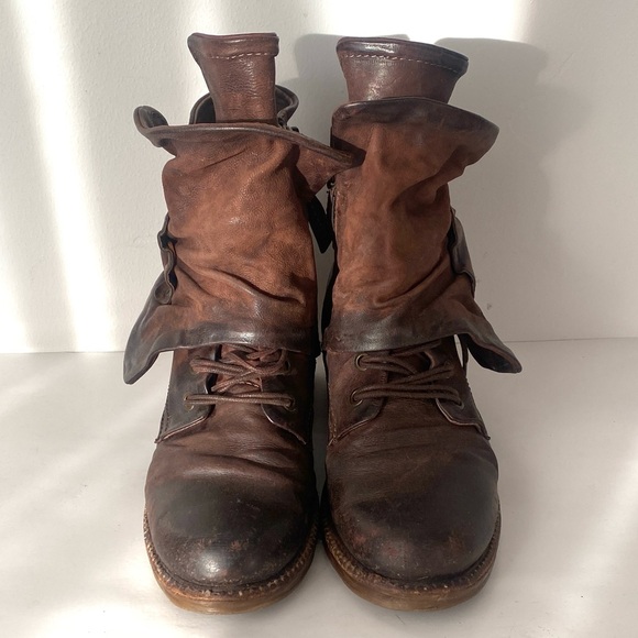AS 98 Women’s Brown Leather Boots Sz 37, US 6-6.5 Boho Western Grunge Statement - Picture 3 of 13
